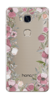 Чехол Awog на Honor 5X "Розовая цветочная рамка"