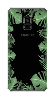 Чехол Awog на Samsung Galaxy A8 + "Листья папоротника рамка"