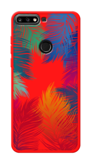Чехол Awog на Huawei Y7 2019 "Рамка из перьев"
