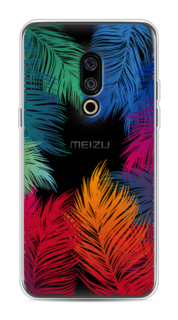 Чехол Awog на Meizu 15 "Рамка из перьев"