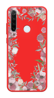 Чехол Awog на Xiaomi Redmi Note 8T "Розовая цветочная рамка"