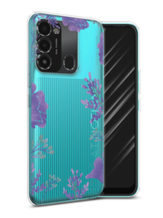 Чехол Awog на Tecno Spark Go 2022/8С/9 "Сиреневая цветочная рамка"