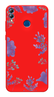 Чехол Awog на Honor 8x "Сиреневая цветочная рамка"