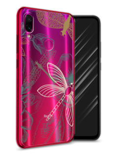 Чехол Awog на Xiaomi Redmi Note 7 "Тени стрекоз"