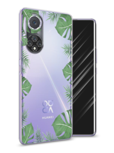 Чехол Awog на Huawei Nova 9 "Листья папоротника рамка"