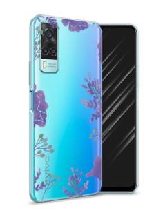 Чехол Awog на Vivo Y31 "Сиреневая цветочная рамка"