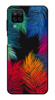 Чехол Awog на Samsung Galaxy A12 / Самсунг A12 "Рамка из перьев"