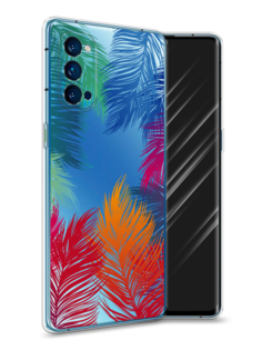 Чехол Awog на Oppo Reno 4 Pro 5G "Рамка из перьев"