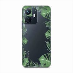 Чехол Awog на Vivo Y77e "Листья папоротника рамка"