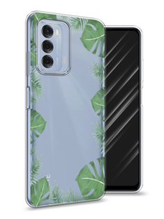 Чехол Awog на ZTE Blade V40 / ЗТЕ Блэйд V40 "Листья папоротника рамка"