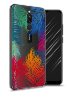 Чехол Awog на Xiaomi Redmi 8 "Рамка из перьев"