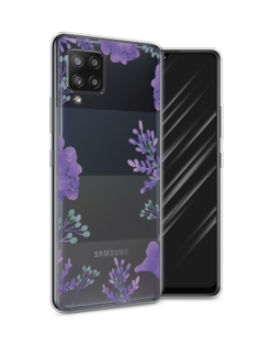 Чехол Awog на Samsung Galaxy A42 / Самсунг A42 "Сиреневая цветочная рамка"