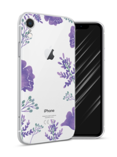 Чехол Awog на Apple iPhone XR (10R) / Айфон XR (10R) "Сиреневая цветочная рамка"