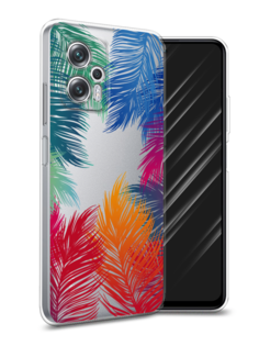 Чехол Awog на Poco X4 GT/Redmi Note 11T Pro/11T Pro Plus "Рамка из перьев"
