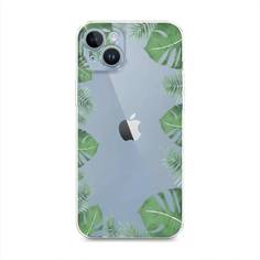 Силиконовый чехол Awog "Листья папоротника рамка" для Apple iPhone 14 Plus матовый