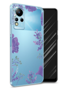 Чехол Awog на Infinix Note 11 "Сиреневая цветочная рамка"
