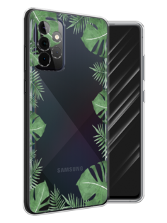 Чехол Awog на Samsung Galaxy A72 / Самсунг A72 "Листья папоротника рамка"