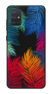 Чехол Awog на Samsung Galaxy A71 4G "Рамка из перьев"