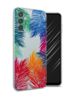 Чехол Awog на Samsung Galaxy M23 5G / Самсунг M23 5G "Рамка из перьев"