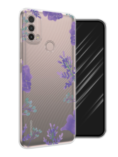Чехол Awog на Lenovo K14 Plus / Леново K14 Плюс "Сиреневая цветочная рамка"