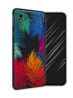 Чехол Awog на Samsung Galaxy A01 Core / Самсунг A01 Core "Рамка из перьев"