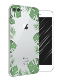 Чехол Awog на Apple iPhone 7 Plus / Айфон 7 Plus "Листья папоротника рамка"