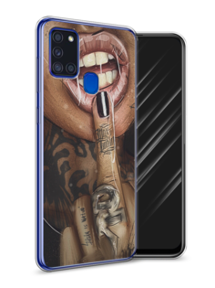 Чехол Awog на Samsung Galaxy A21s / Самсунг A21s "Девушка с татуировками"
