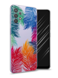 Чехол Awog на Samsung Galaxy A32 / Самсунг A32 "Рамка из перьев"