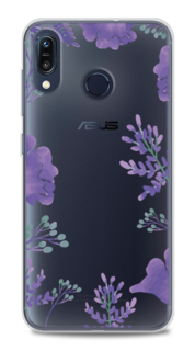 Чехол Awog на ASUS ZenFone Max M1 ZB555KL "Сиреневая цветочная рамка"