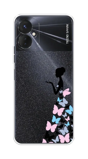 Силиконовый чехол Awog "Платье из бабочек" для Tecno Spark 9 Pro