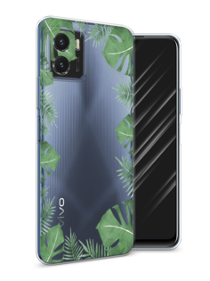 Чехол Awog на Vivo Y10 "Листья папоротника рамка"