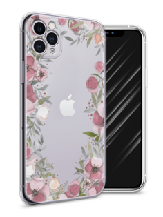 Чехол Awog на Apple iPhone 11 Pro / Айфон 11 Pro "Розовая цветочная рамка"