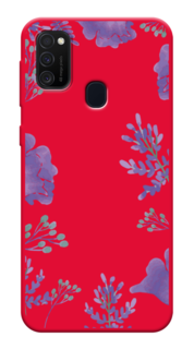 Чехол Awog на Samsung Galaxy M21/M30s "Сиреневая цветочная рамка"