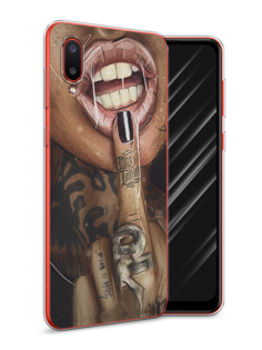 Чехол Awog на Samsung Galaxy A02 / Самсунг A02 "Девушка с татуировками"