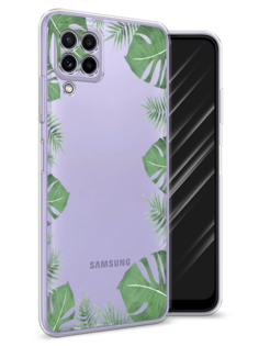 Чехол Awog на Samsung Galaxy M22 / Самсунг M22 "Листья папоротника рамка"