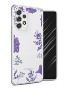 Чехол Awog на Samsung Galaxy A53 / Самсунг A53 "Сиреневая цветочная рамка"