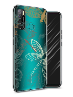 Чехол Awog на Tecno Pouvoir 4 "Тени стрекоз"
