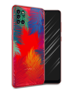 Чехол Awog на Samsung Galaxy A31 / Самсунг A31 "Рамка из перьев"