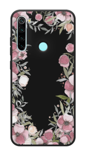 Чехол Awog на Xiaomi Redmi Note 8 "Розовая цветочная рамка"