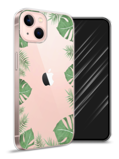 Чехол Awog на Apple iPhone 13 / Айфон 13 "Листья папоротника рамка"