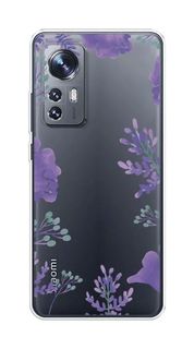 Чехол Awog на Xiaomi 12S "Сиреневая цветочная рамка"