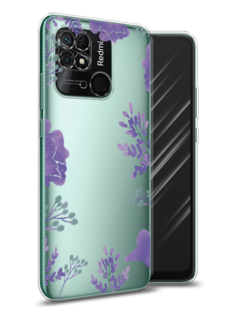Чехол Awog на Xiaomi Redmi 10C "Сиреневая цветочная рамка"