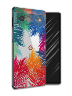 Чехол Awog на Google Pixel 6 "Рамка из перьев"