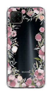 Чехол Awog на Huawei Nova 7i "Розовая цветочная рамка"