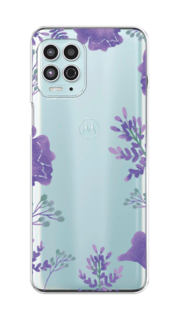 Чехол Awog на Motorola Moto G100 "Сиреневая цветочная рамка"