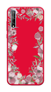 Чехол Awog на Huawei Y8p/Huawei P Smart S "Розовая цветочная рамка"