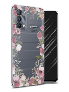 Чехол Awog на Realme GT Master Edition "Розовая цветочная рамка"
