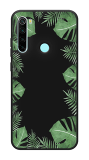 Чехол Awog на Xiaomi Redmi Note 8 "Листья папоротника рамка"