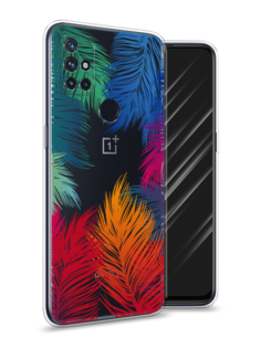 Чехол Awog на OnePlus Nord N10 / ВанПлас Nord N10 "Рамка из перьев"