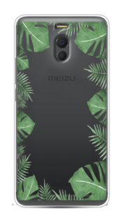 Чехол Awog на Meizu M6 Note "Листья папоротника рамка"